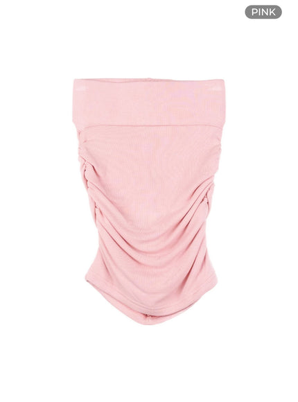 shirred-slim-basic-mini-skirt-il419 / Pink