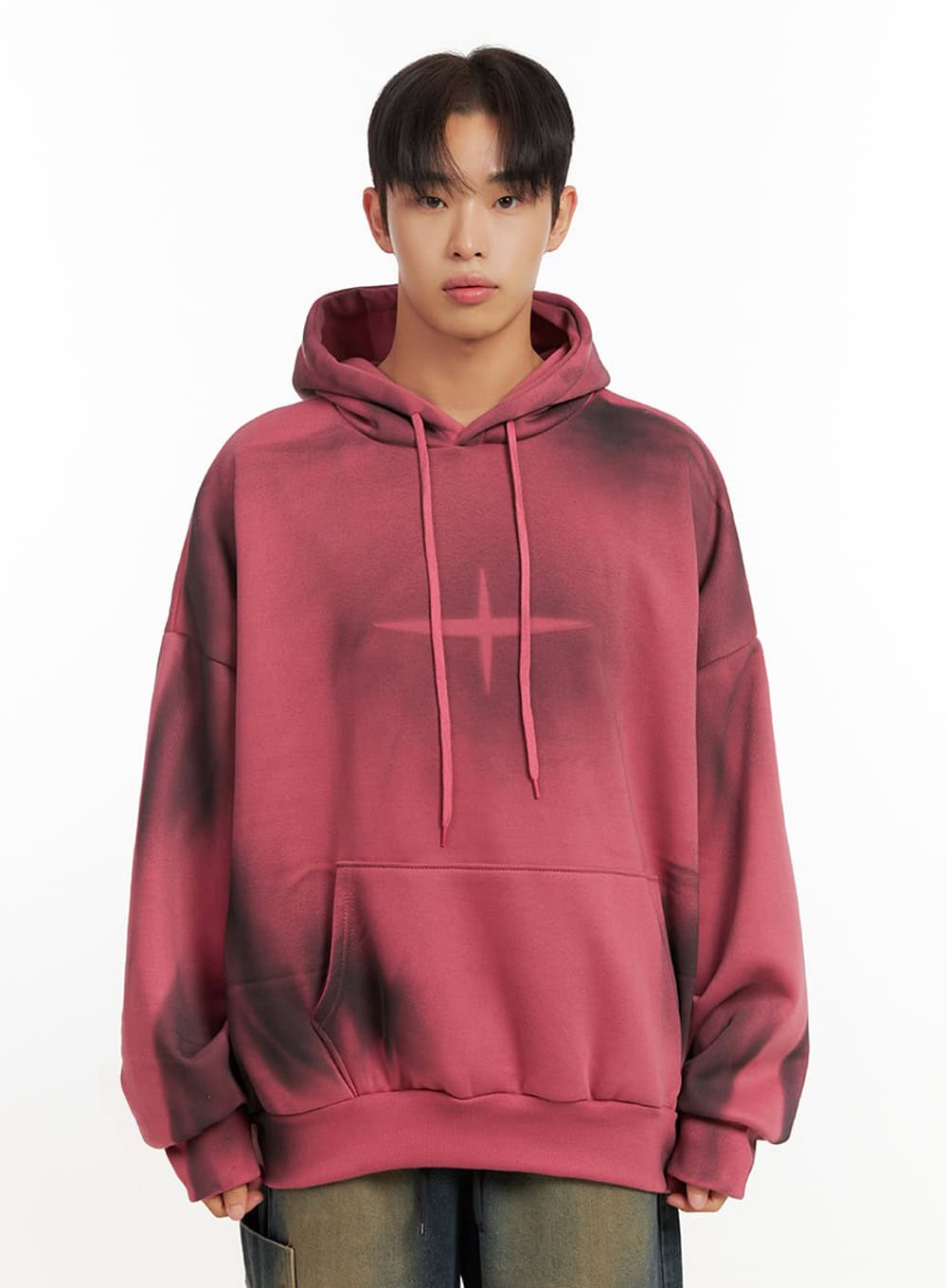 mens-washed-graphic-hoodie-id406 / Pink