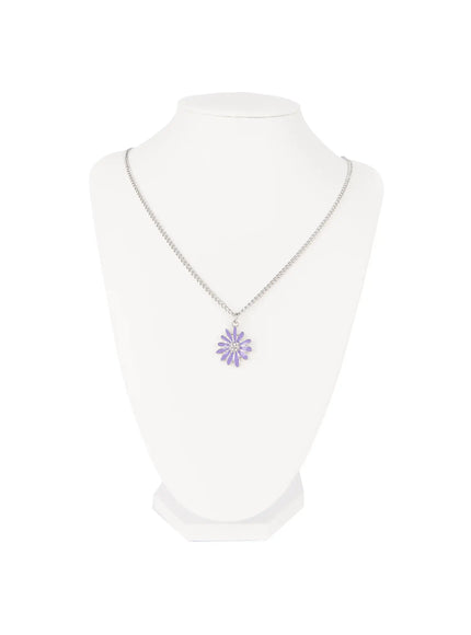 mens-dandelion-charm-necklace-il517 / Purple