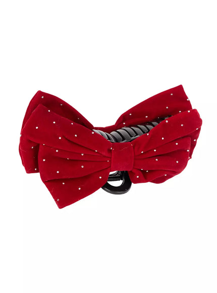 velvet-ribbon-hair-claw-clip-io527 / Red