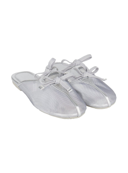 sheer-ribbon-flats-iy513 / Silver