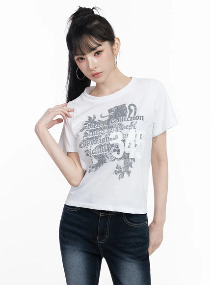 graphic-crop-tee-iy511 / White