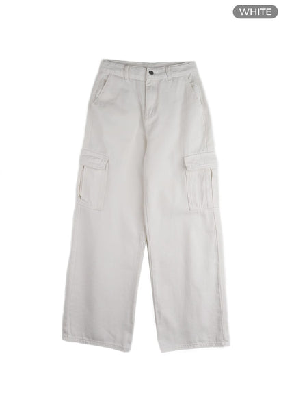 cargo-wide-leg-pants-im405 / White