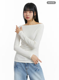 solid-long-sleeve-top-im414 / White