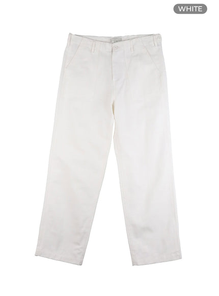 mens-solid-cotton-pants-iy431 / White