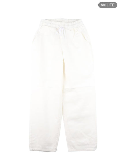 mens-wide-leg-cotton-pants-ia402 / White