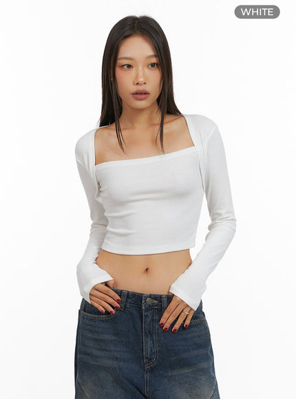 square-neck-bolero-style-slim-fit-crop-top-is427 / White