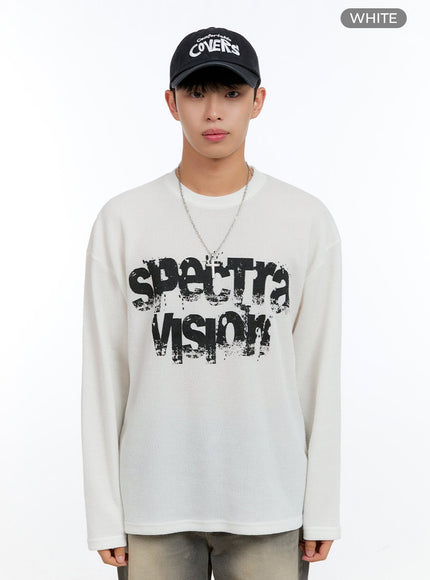 mens-graphic-long-sleeve-top-ig422 / White