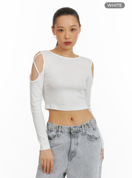 x-strap-cut-out-crop-top-ia417 / White