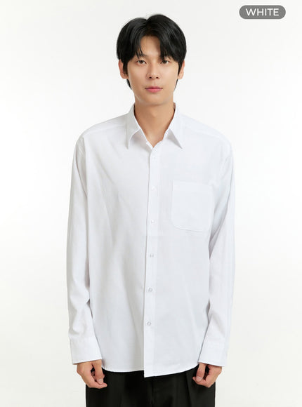 mens-stripe-buttoned-shirt-il412 / White