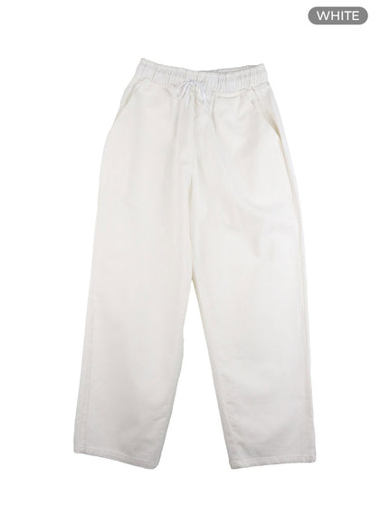 mens-banding-cotton-pants-iu405 / White