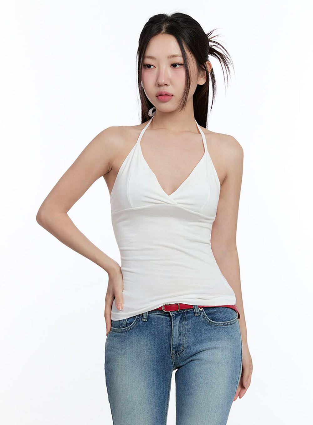 slim-fit-halter-cami-iu504 / White