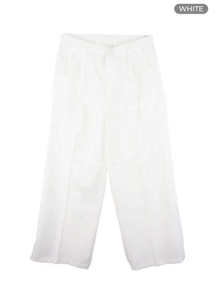 mens-pintuck-wide-fit-tailored-pants-ia402 / White