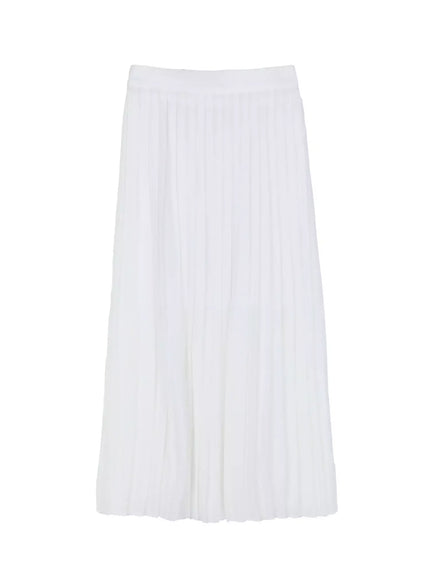 pleated-maxi-skirt-is516 / White