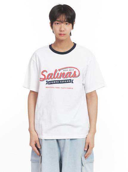 mens-graphic-two-tone-t-shirt-ia511 / White