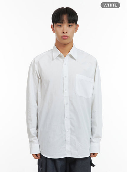 mens-oversized-basic-cotton-shirt-is419 / White