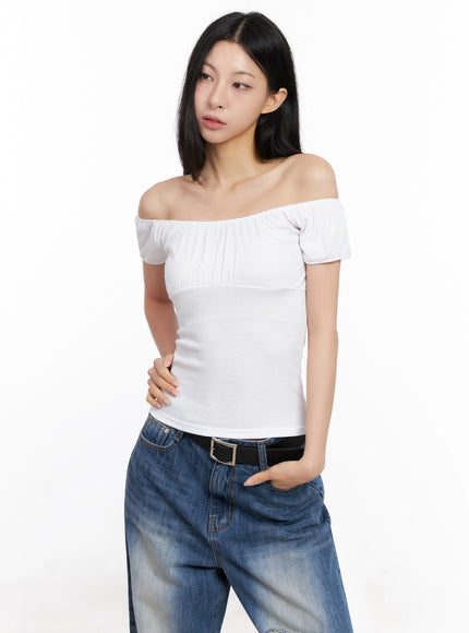 off-shoulder-puff-sleeve-top-ig508 / White