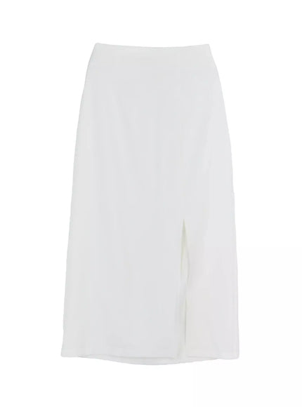 side-slit-midi-skirt-il528 / White