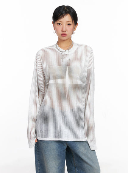 ribbed-lightweight-long-sleeve-tee-ig528 / White