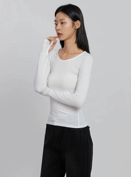 basic-long-sleeve-top-id516 / White