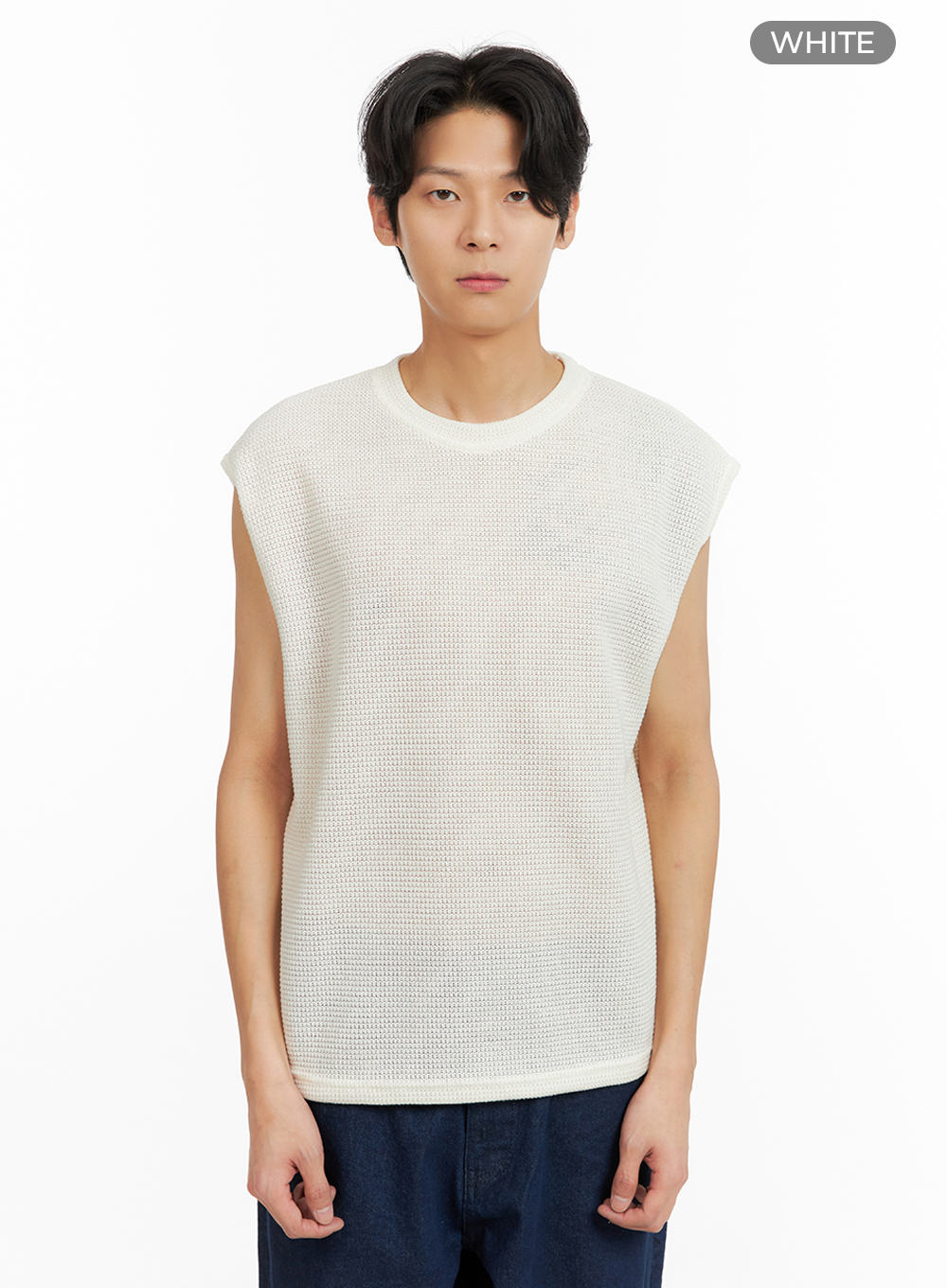 mens-knit-vest-ia402 / White