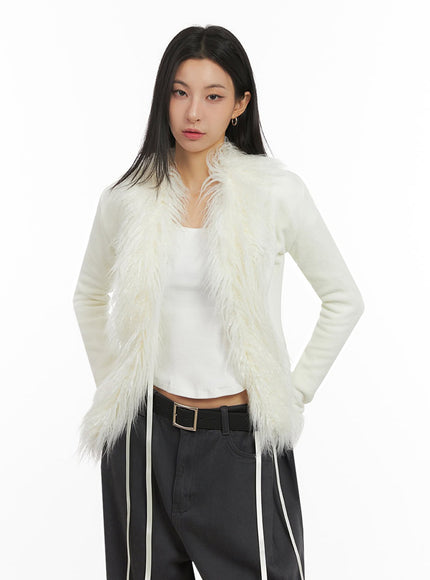 chic-fur-trim-cardigan-id431 / White