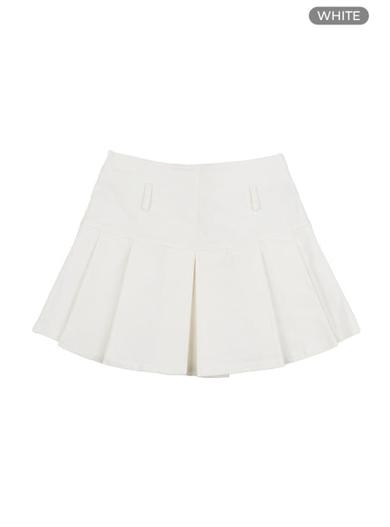 box-pleated-mini-skirt-ig405 / White