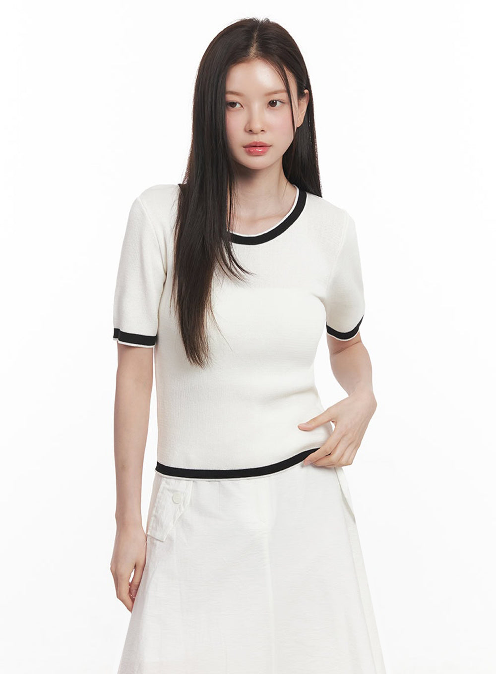 classy-contrast-top-iy513-2 / White