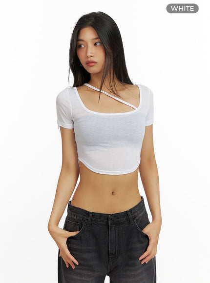 square-neck-strap-crop-top-iu412 / White