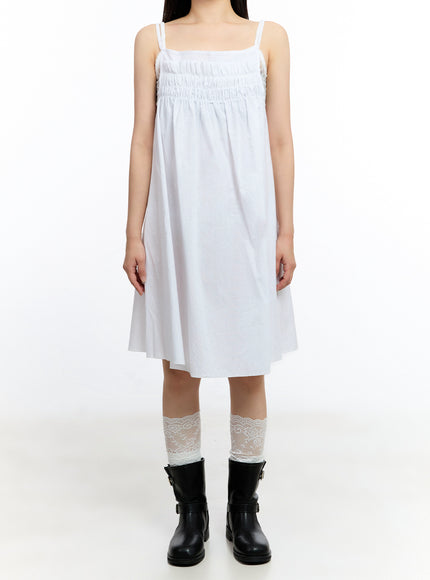 Solid Layered Cotton Midi Dress IU509 - Korean Women's Fashion | LEWKIN Solid Layered Cotton Midi Dress IU509 - Korean Women's Fashion | LEWKIN