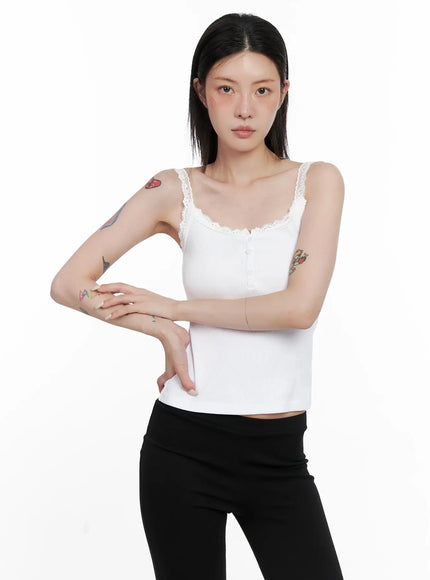 lace-trim-tank-top-is508 / White