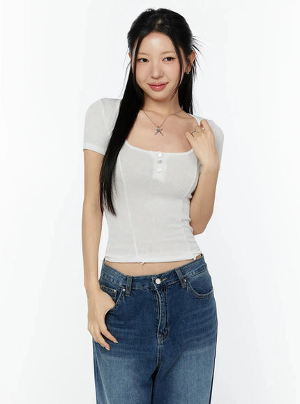 lace-trim-square-neck-top-iu522 / White