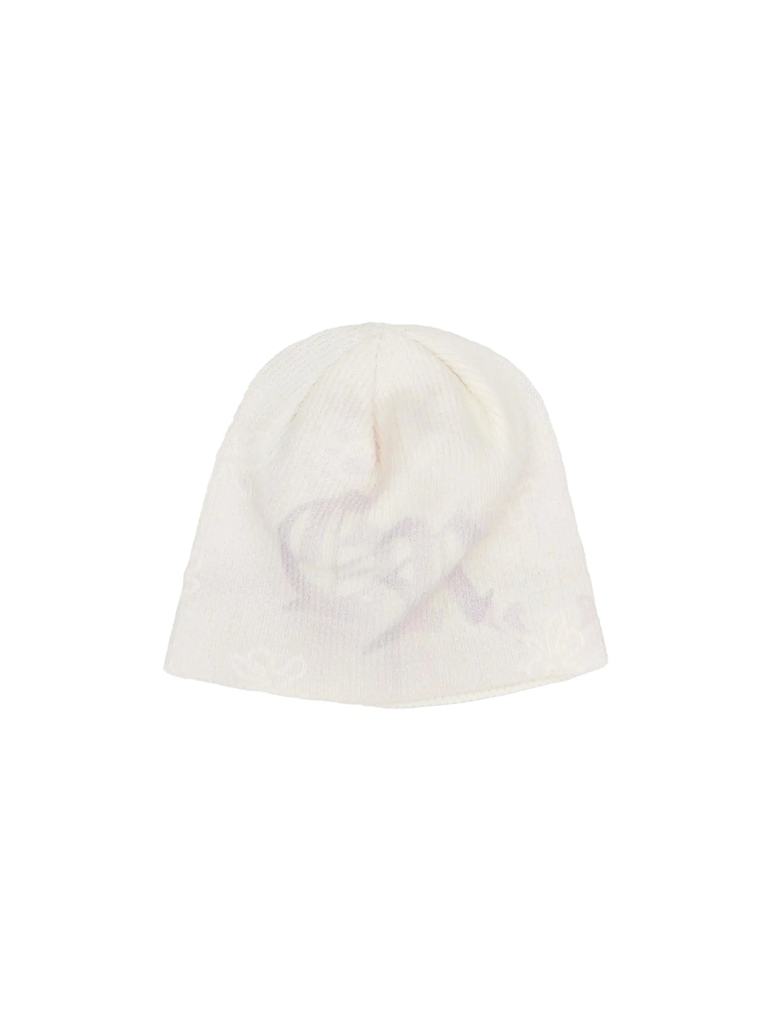 washed-graffiti-print-beanie-ia527 / White