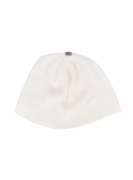 rivet-edge-knit-beanie-ic503 / White