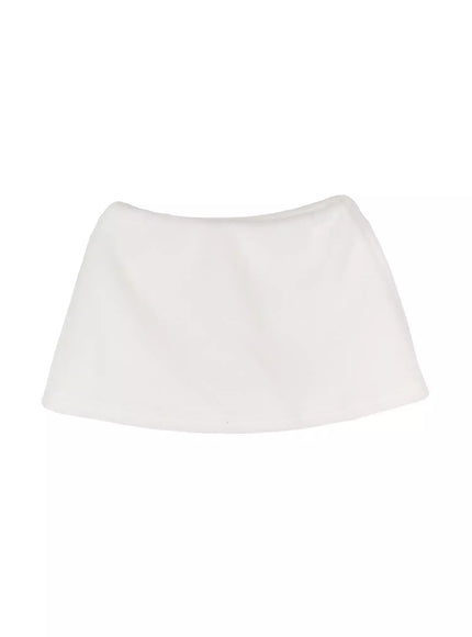 fleece-low-rise-mini-skirt-ij516 / White
