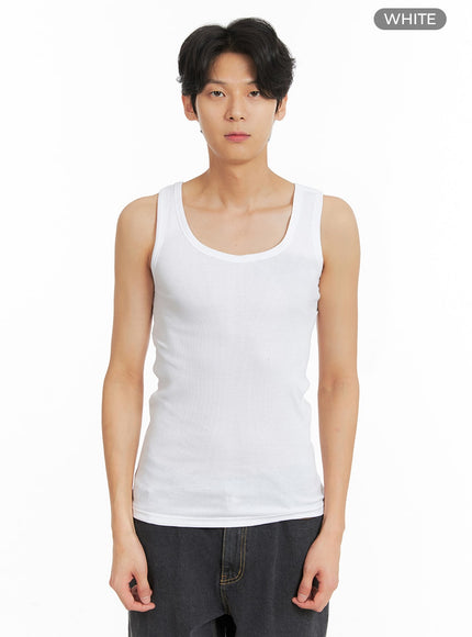 mens-basic-slim-fit-tank-top-ia401 / White