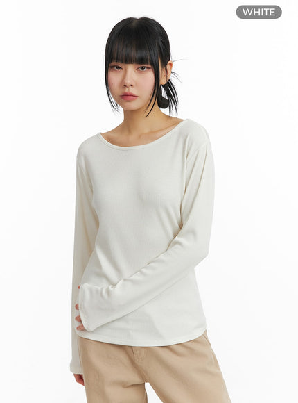 basic-round-neck-long-sleeve-im414 / White