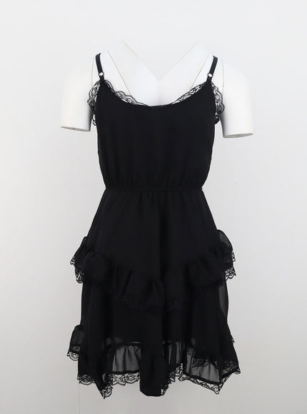 lace-frill-mini-dress-il305