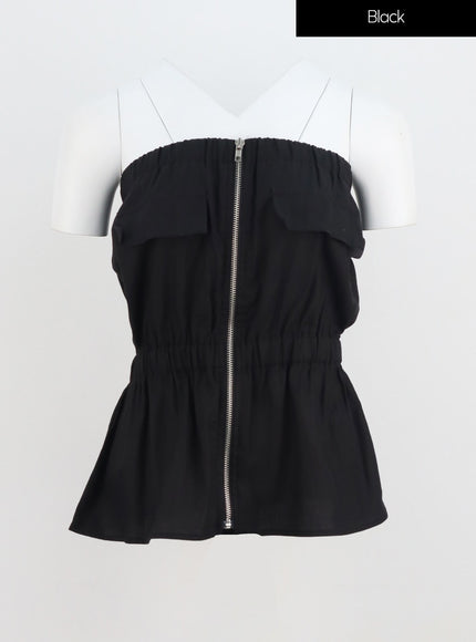 zip-up-sleeveless-top-iu322