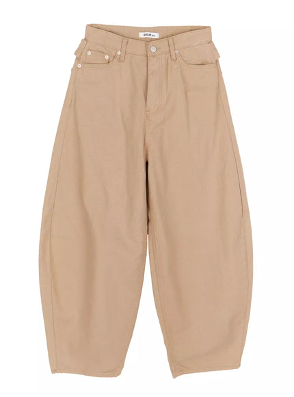 corset-lace-up-detail-pants-ia523 / Beige