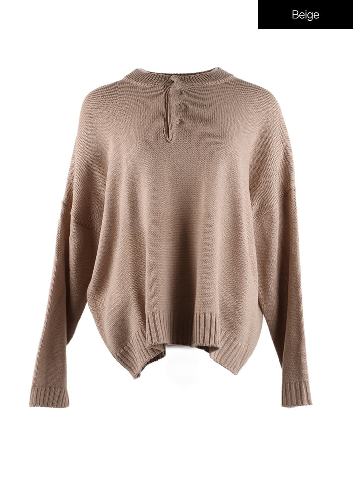 oversized-knit-sweater-if408 / Beige