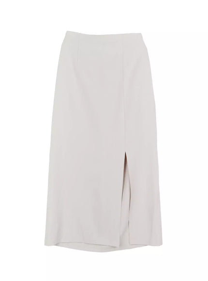 side-slit-midi-skirt-il528 / Beige
