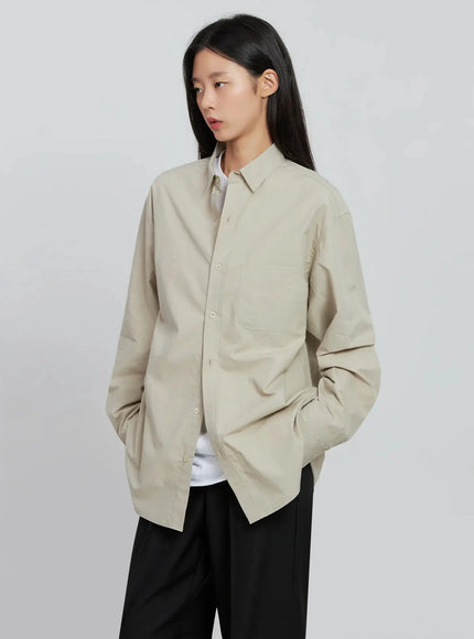 classic-oversized-shirt-in507 / Beige