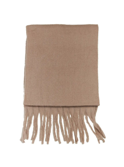 fringed-solid-scarf-in513 / Brown
