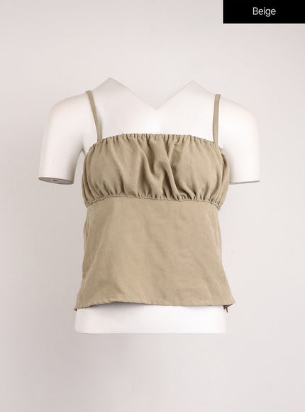 suede-square-neck-cami-top-ij410 / Beige