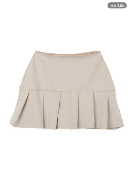 pleated-mini-skirt-il419 / Beige