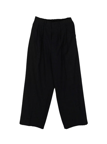 mens-pintuck-wide-leg-pants-ig520 / Black