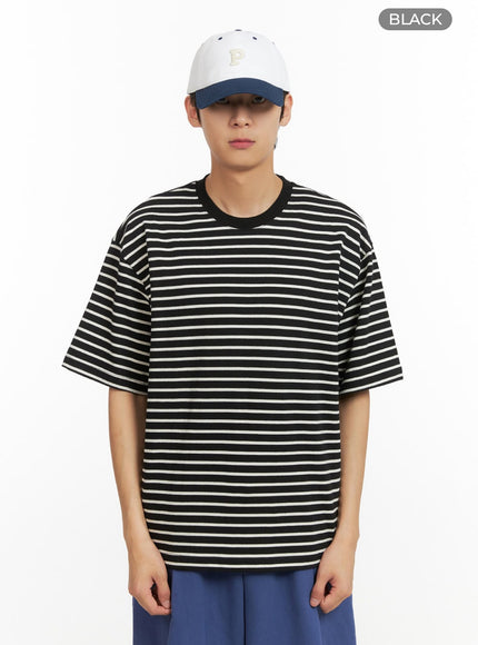 mens-striped-t-shirt-iy431 / Black