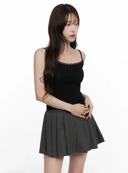 scalloped-edge-cami-top-in514 / Black