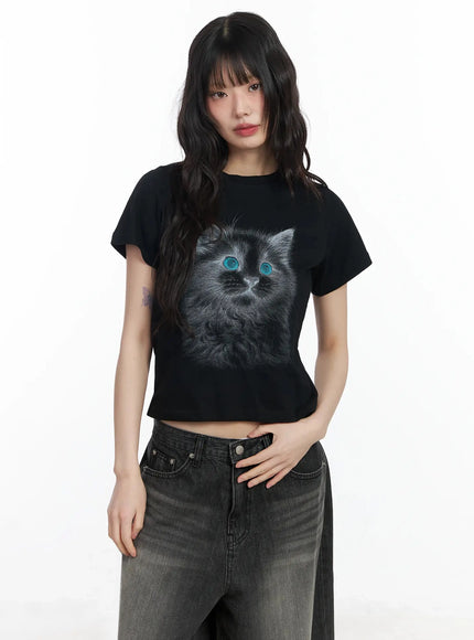 graphic-print-tee-if505 / Black